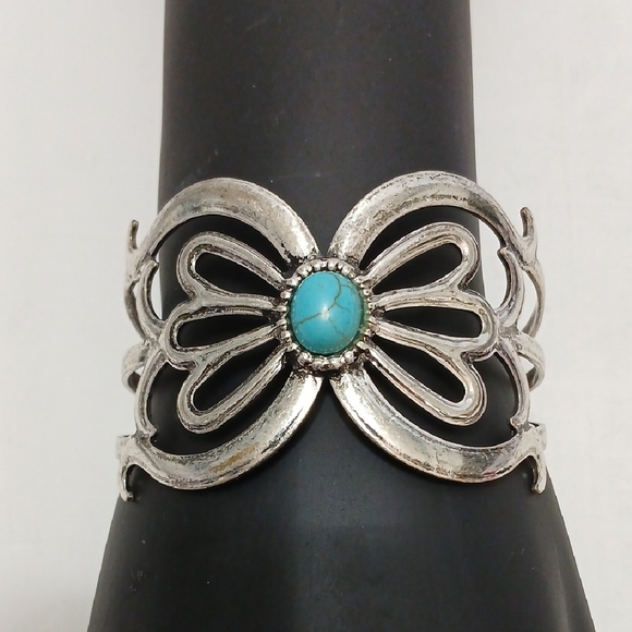 Butterfly Stering Silver & Turquoise Cuff